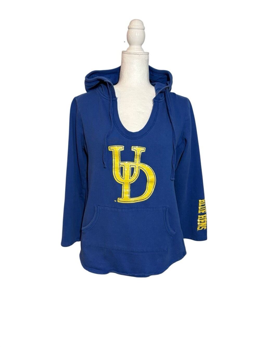 Campus Heritage University of Delaware Royal blue 3/4 sleeve cotton hoodie - M